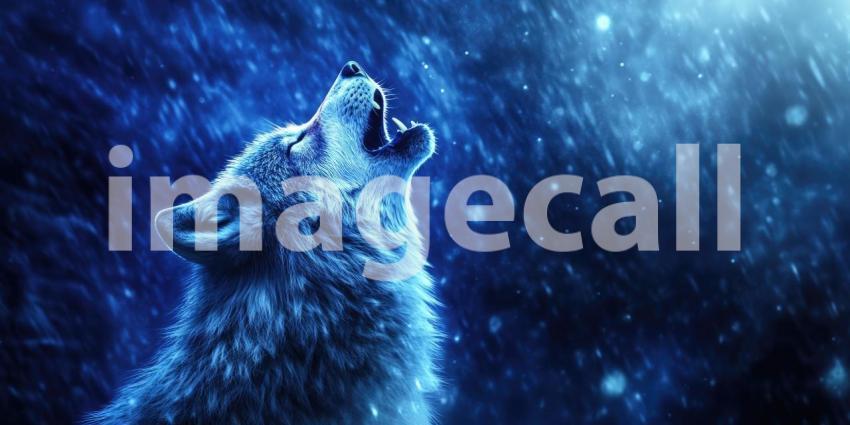 A Wolf's Serenade: A lone wolf howls at the moon, its cry echoing through the night