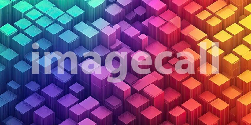 A Pixelated Paradise: A vibrant landscape of colorful blocks and fluffy trees, a digital dreamscape come to life