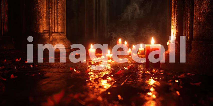 Infernal River: A river of fire flows through a dark and eerie landscape, casting an ominous glow