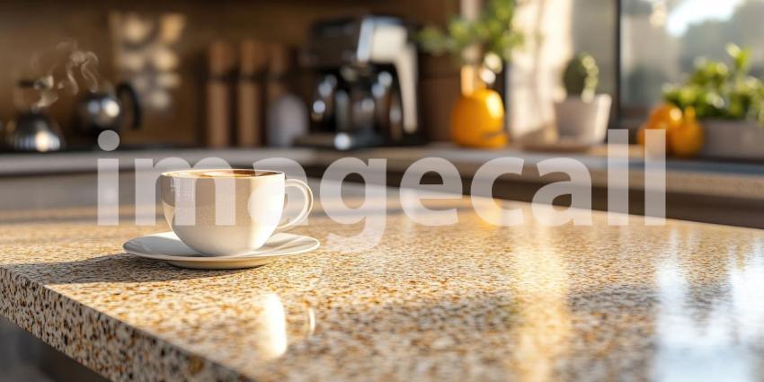 A modern kitchen with sleek appliances and a warm color palette beckons with the promise of a delicious home-cooked meal, as sunlight streams through the window, illuminating the countertop and the vibrant red tomatoes
