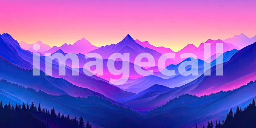 A Tapestry of Peaks: A panoramic view of rolling hills bathed in the warm glow of the setting sun, creating a breathtaking landscape