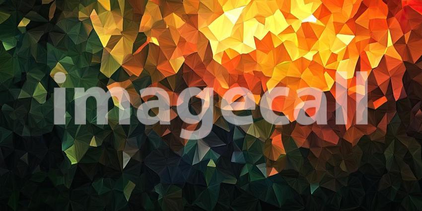 A Kaleidoscope of Colors: A vibrant abstract artwork composed of a myriad of triangles, each a burst of color