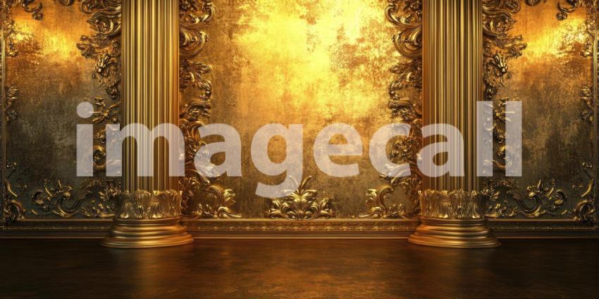 A Tapestry of Gold: A luxurious floral pattern, intricately carved and gilded, creates a breathtaking display of opulence