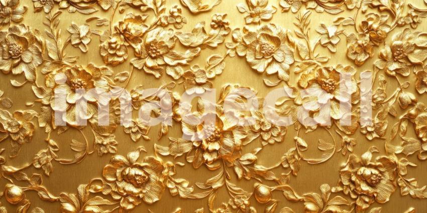 A Tapestry of Gold: A luxurious floral pattern, intricately carved and gilded, creates a breathtaking display of opulence