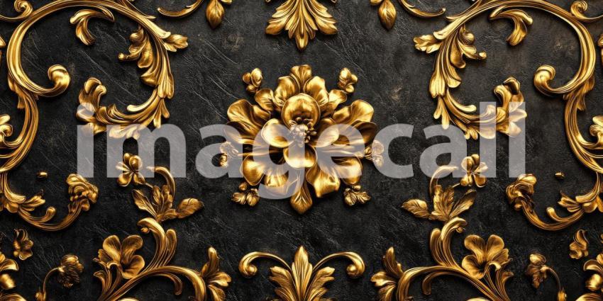 A Tapestry of Gold: A luxurious floral pattern, intricately carved and gilded, creates a breathtaking display of opulence