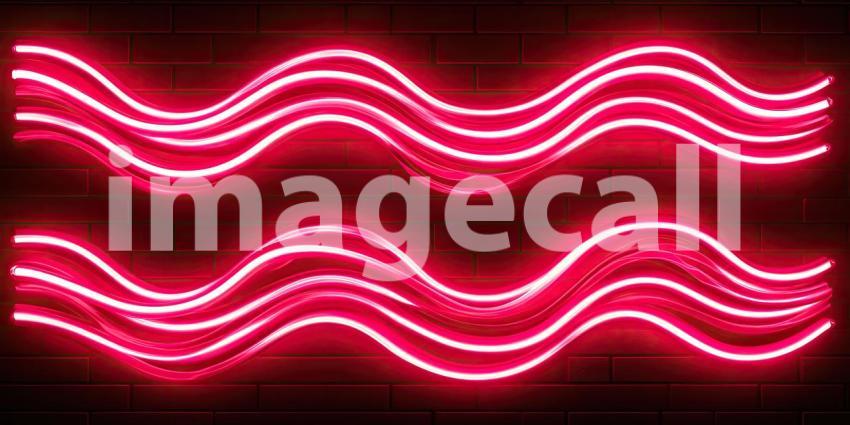 Dynamic Abstract Composition of Vibrant Neon Waves, Pulsating with Energy and Color