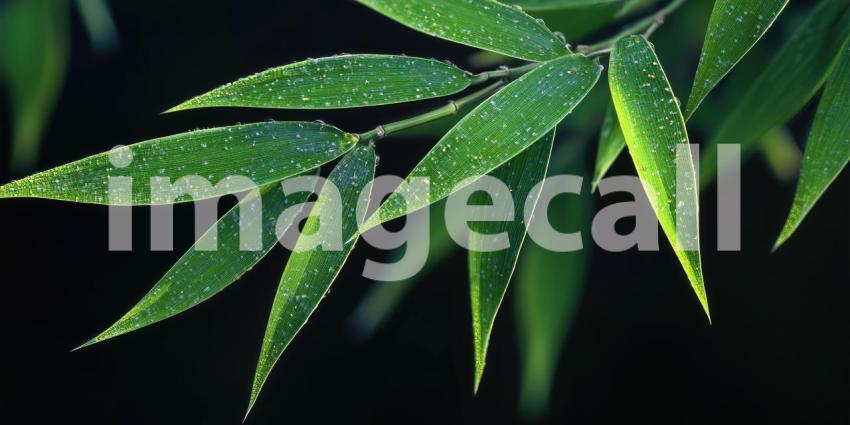 A lush bamboo thicket bathed in warm sunlight, showcasing vibrant green leaves and a sense of tranquility