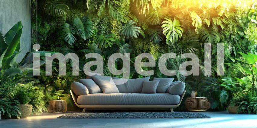 A lush bamboo thicket bathed in warm sunlight, showcasing vibrant green leaves and a sense of tranquility