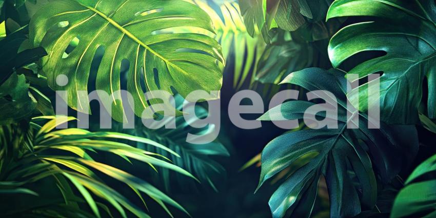 A lush bamboo thicket bathed in warm sunlight, showcasing vibrant green leaves and a sense of tranquility