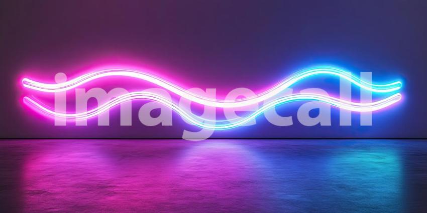 Dynamic Abstract Composition of Vibrant Neon Waves, Pulsating with Energy and Color