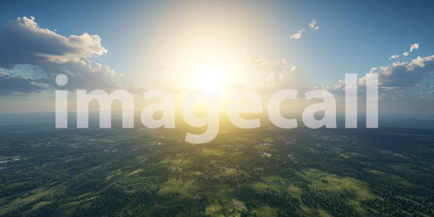 Serene Waters: A tranquil lake nestled amidst a picturesque forest, reflecting the vibrant hues of a sun-drenched sky