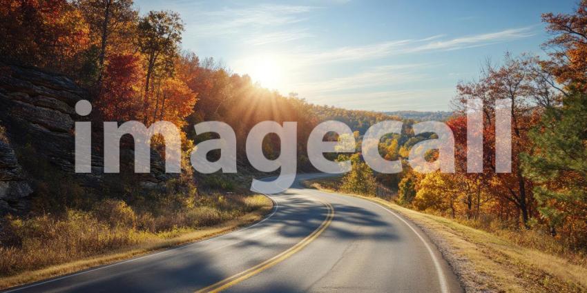 Serene Waters: A tranquil lake nestled amidst a picturesque forest, reflecting the vibrant hues of a sun-drenched sky