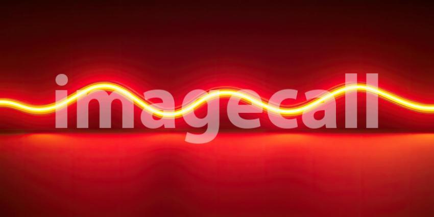 Dynamic Abstract Composition of Vibrant Neon Waves, Pulsating with Energy and Color