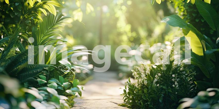 Lush Living Wall: A verdant tapestry of trailing vines and lush foliage cascades down a concrete wall, creating a tranquil oasis of greenery
