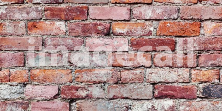 Time-worn Beauty: A weathered brick wall, a testament to time's passage, revealing a tapestry of textures and colors