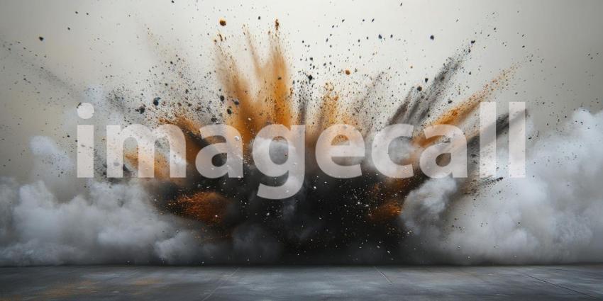 Cosmic Collision: A celestial explosion erupts in a fiery display of cosmic debris, a testament to the raw power of the universe