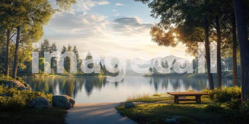 Serene Waters: A tranquil pond surrounded by lush greenery, inviting moments of peace and reflection