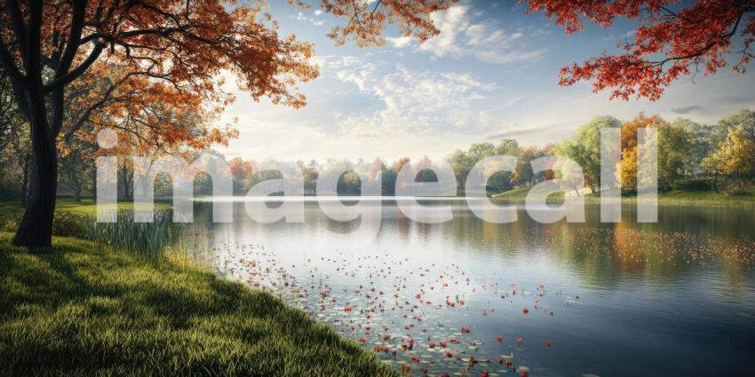 Serene Waters: A tranquil pond surrounded by lush greenery, inviting moments of peace and reflection