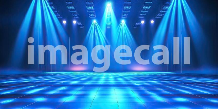 Stage Lights Gleaming: A spotlight illuminates a dark stage, casting a dramatic glow upon the dance floor, ready for the show to begin