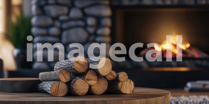 Warmth and Wonder: A crackling fire casts a dancing light, illuminating a cozy hearth and promising a night of warmth and enchantment