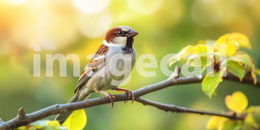 Feathered Friend: A common sparrow, perched on a weathered post, surveys its surroundings with a curious gaze, a reminder of the simple beauty found in everyday nature