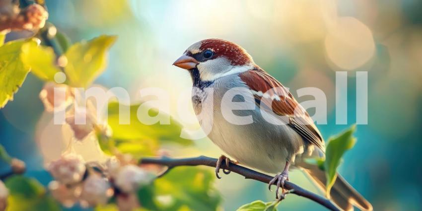 Feathered Friend: A common sparrow, perched on a weathered post, surveys its surroundings with a curious gaze, a reminder of the simple beauty found in everyday nature