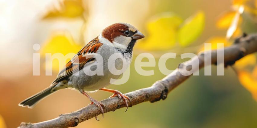 Feathered Friend: A common sparrow, perched on a weathered post, surveys its surroundings with a curious gaze, a reminder of the simple beauty found in everyday nature