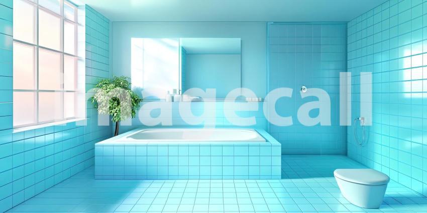 Sunset Sanctuary: A serene bathroom bathed in warm hues, with a freestanding tub overlooking a breathtaking sunset, inviting moments of tranquility and reflection