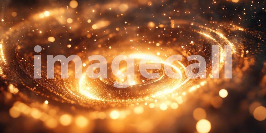 Golden Vortex: A Mesmerizing Spiral of Light and Stardust, Pulsating with Cosmic Energy
