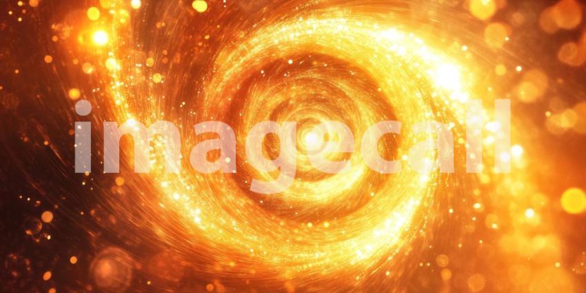 Golden Vortex: A Mesmerizing Spiral of Light and Stardust, Pulsating with Cosmic Energy