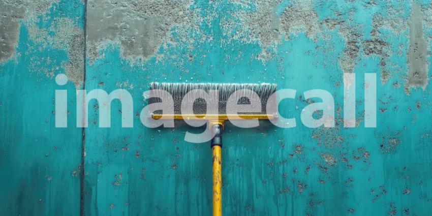 Window Cleaning in Progress: A Squeegee Against a Fogged-Up Pane, Revealing a Blurred Cityscape Beyond
