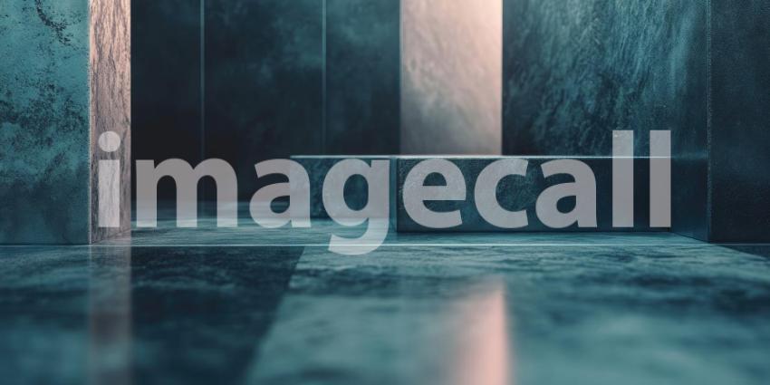 Stage Ready: A Professional Photography Studio with a Dark Backdrop, Dramatic Lighting, and Fog Effects