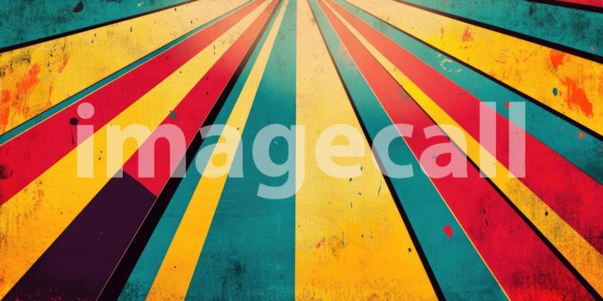 Retro Sunburst: A Vibrant Digital Landscape with a Neon Pink Sun Casting Shadows on a Dreamy Mountain Range