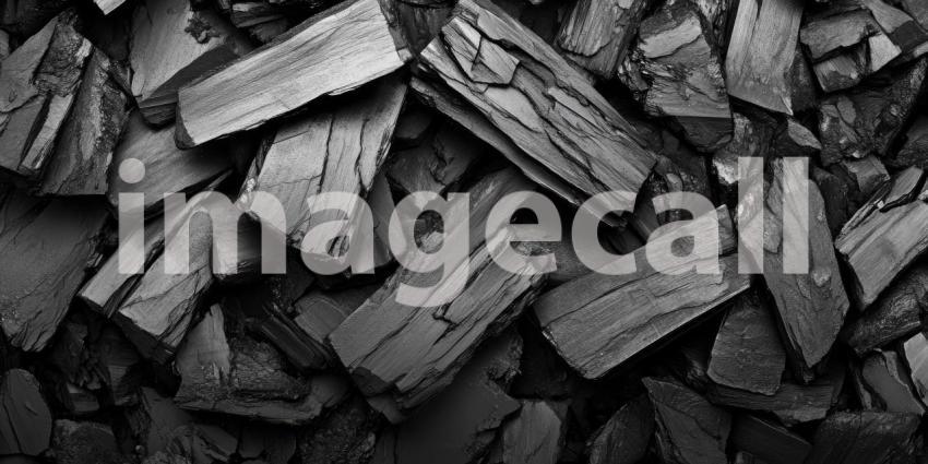 A Tapestry of Darkness: A close-up of raw, unpolished charcoal, revealing a mesmerizing interplay of textures and shades of black