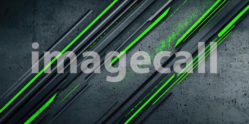 Urban Graffiti: A bold, abstract mural, painted with vibrant green and black hues, transforms a weathered concrete wall into a canvas of dynamic energy and urban expression