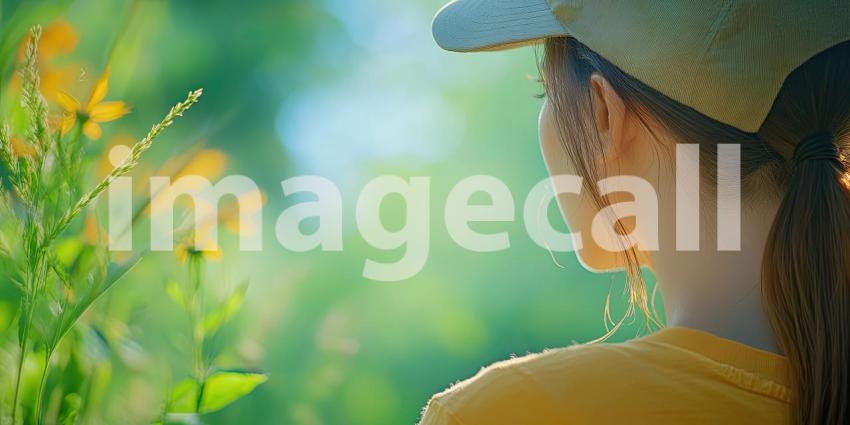 A Sunlit Symphony: A vibrant field of yellow flowers basks in the warm glow of the morning sun, creating a breathtaking scene of natural beauty and tranquility