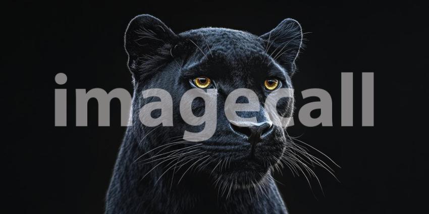 Eyes of the Night: A majestic black panther, its gaze piercing the darkness, embodies the power and mystery of the wild