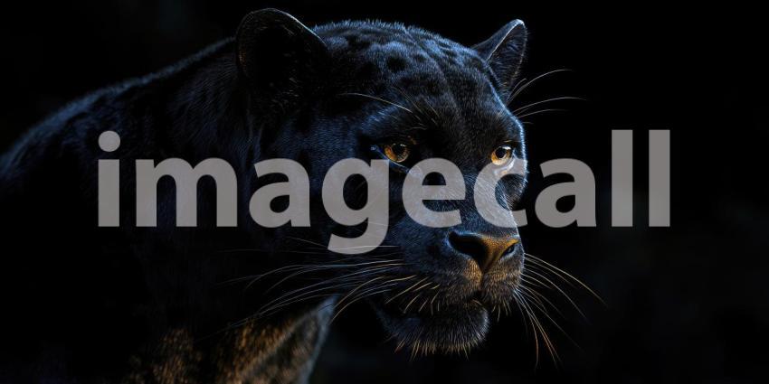 Eyes of the Night: A majestic black panther, its gaze piercing the darkness, embodies the power and mystery of the wild