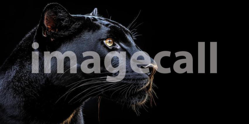 Eyes of the Night: A majestic black panther, its gaze piercing the darkness, embodies the power and mystery of the wild