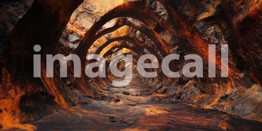 A Descent into the Abyss: A narrow, red-tinged tunnel, illuminated by an ominous glow, beckons the intrepid explorer into the depths of an unknown and possibly dangerous realm