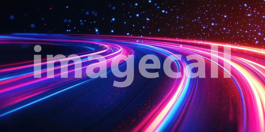 A Tapestry of Light: A mesmerizing dance of neon lights traces vibrant arcs across a dark canvas, evoking a sense of speed, energy, and the boundless possibilities of the digital realm