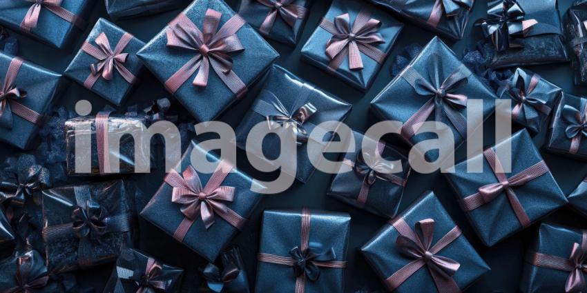 A Tapestry of Giving: A festive array of colorfully wrapped gifts, adorned with shimmering bows and ribbons, awaits eager hands on Christmas morning, symbolizing the joy and generosity of the season