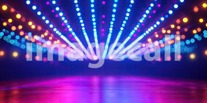 A Spectrum of Light: A mesmerizing display of colorful LED lights, forming a swirling cascade of hues that evokes a sense of wonder and excitement