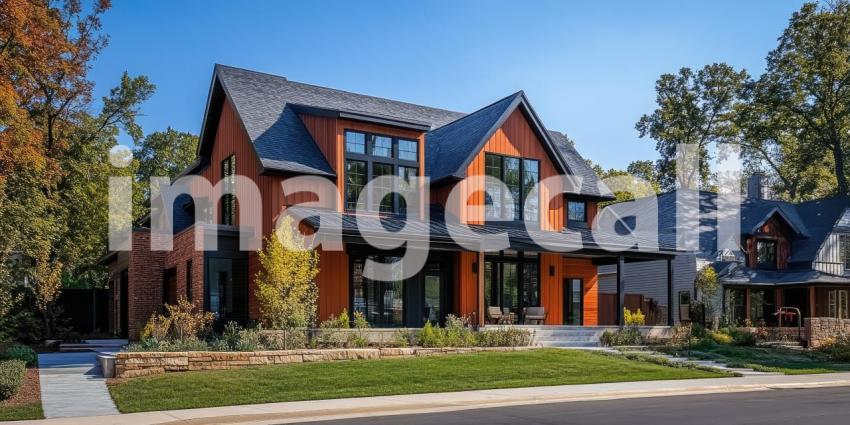 A Neighborhood Mosaic: An aerial view of a picturesque neighborhood, where houses with varying architectural styles create a vibrant and inviting community