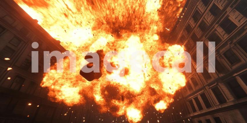 The Birth of Chaos: A cataclysmic explosion erupts in a universe of chaos, sending a shower of debris and fiery fragments into the void of space