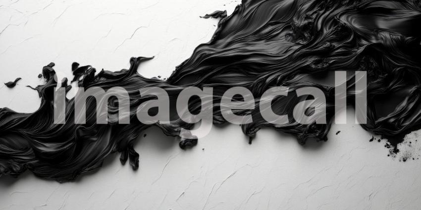 Fluid Dynamics: A mesmerizing abstract composition of swirling black liquid, evoking a sense of fluidity, movement, and the interplay of light and shadow