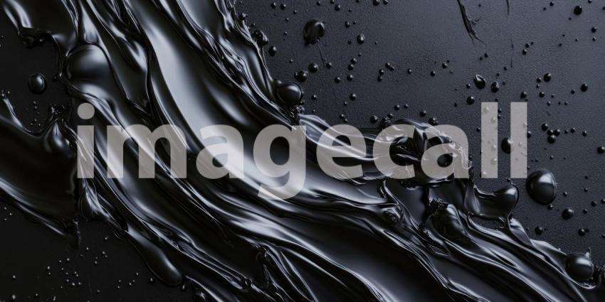 Fluid Dynamics: A mesmerizing abstract composition of swirling black liquid, evoking a sense of fluidity, movement, and the interplay of light and shadow