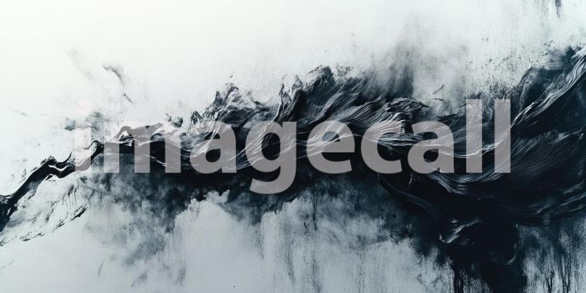 Fluid Dynamics: A mesmerizing abstract composition of swirling black liquid, evoking a sense of fluidity, movement, and the interplay of light and shadow