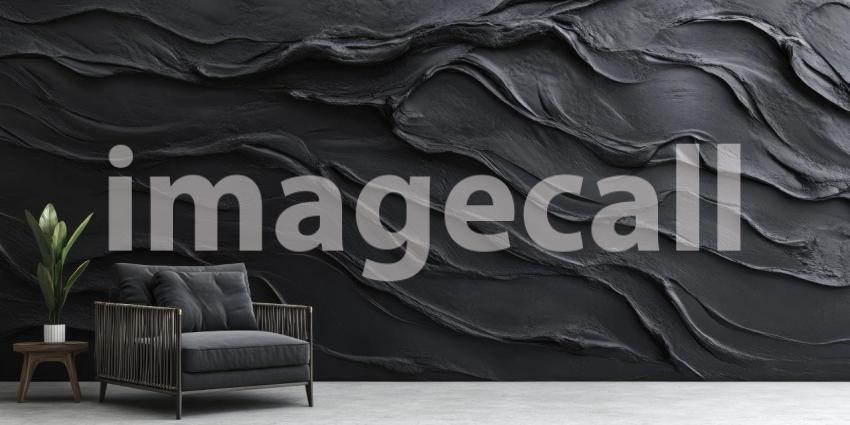 Fluid Dynamics: A mesmerizing abstract composition of swirling black liquid, evoking a sense of fluidity, movement, and the interplay of light and shadow