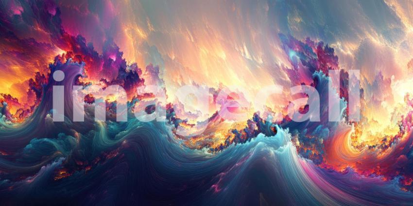 A Cosmic Tapestry: A breathtaking abstract composition of swirling colors and textures, evoking the vastness and wonder of the universe